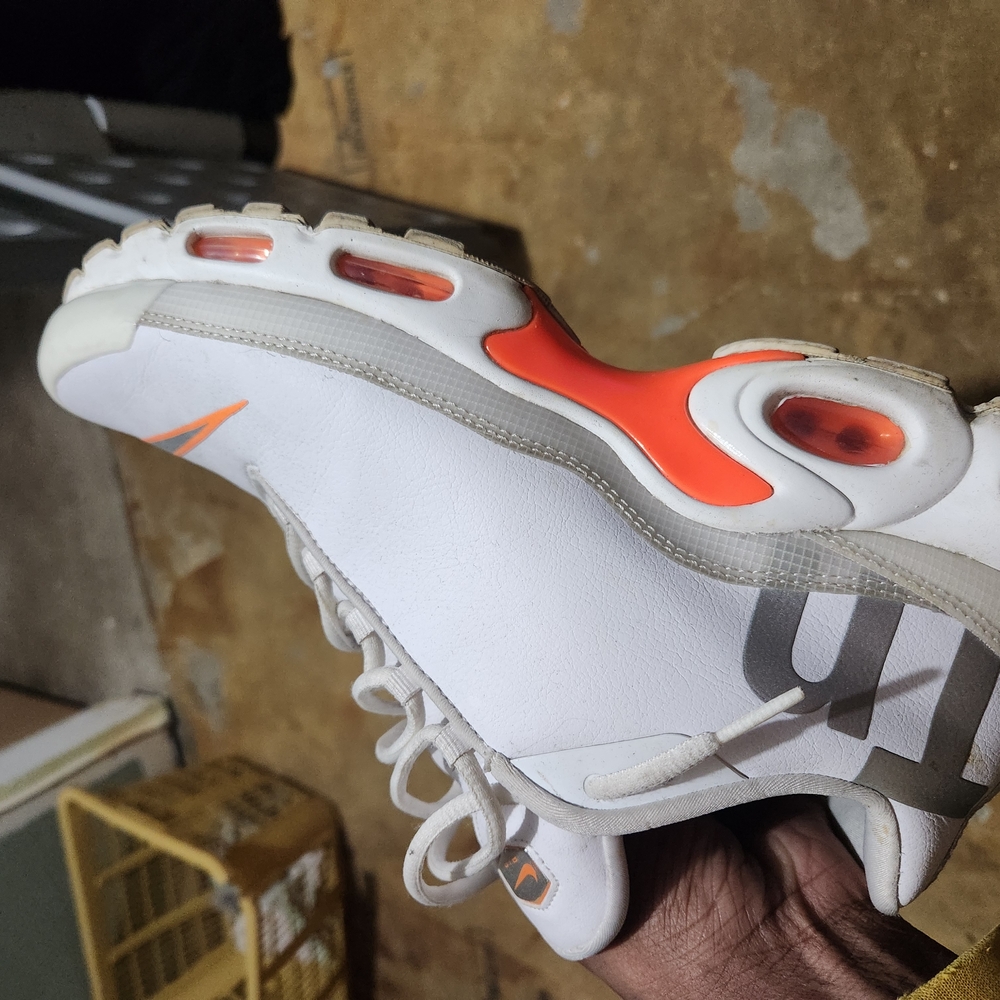 White and Orange Athletic Sneakers